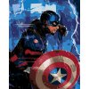 ZUTY Maľovanie podľa čísel - KAPITÁN AMERIKA SO ŠTÍTOM Rámovanie: vypnuté plátno na rám, Rozmer: 40x50 cm