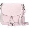 Mondo Italia Kožená kabelka na rameno 1147 pudrovo ružová Pudrová ružová