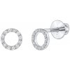 Silvego Diamantové náušnice (0,09 ct) kôstky krúžky Ruby v bielom zlate dámske aj detské DNN2583EGWD