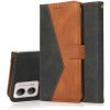 Peňaženkové kožené puzdro Dual-color na Motorola Moto G13 / G23 / G53 5G - Hnedá a Čierna