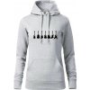 Gitary v rade - Mikina dámská Cape s kapucí - XL ( Svetlosivý melír )