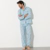 Klasické pánske pyžamo s potlačou modrá 116