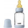Bibs Antikoliková sklenená fľaša s kaučukovým cumlíkom 120 ml Baby blue