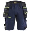 Blåkläder AB 1972 STRIKER Pracovní šortky pro řemeslníky ze strečového materiálu Farba: Tmavá námořnická modrá / Reflexní žlutá, Veľkosť: C54