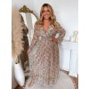 ZAZZA Dlhé spoločenské šaty s odleskom - zlatá Veľkosť: XXL