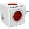 Cubenest Powercube Original USB PD 20W, A+C, 4× zásuvka, bílá/červená, dětská pojistka, uzemnění, max. 16A/250V~3680W PC220RD