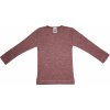 Detské merino tričko s dlhým rukávom červené merino/hodváb/bavlna Cosilana