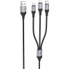 Kábel Hoco Cable 3v1 USB A to Lightning / Micro USB / Type C 2,4A X102 1 M Black