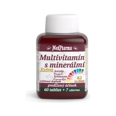 MedPharma Multivitamín s minerálmi 42 zložiek + extra C, Q10, 67 tbl