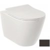 Kludi Resa R - Závesné WC s doskou SoftClose, Rimless, Spiralflush, matná čierna 23WCSET39