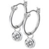 Strieborné náušnice Hot Diamonds Hoops Topaz DE628