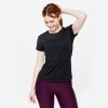 DOMYOS Dámske tričko 120 slim na fitness s krátkym rukávom čierne M