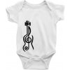 Husľový kľúč gitara - Body dojčenské s krátkym rukávom - Krátký r. 12-18 mes ( Biela )