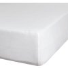 EUROFIRANY Plachta na posteľ s napínacou gumou Jersey 90x200+25cm biela