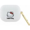 Sourcing Silikonový kryt Hello Kitty HKAP3DKHSH na Airpods Pro bílý/bílý, 3D kočičí hlava.