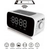 Alarm budík + bezdrôtová nabíjačka 10W + batéria 2200 mAh s USB A a USB C výstupom 5V