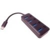 PREMIUMCORD 5G SuperSpeed USB Hub Type C na 4x USB 3.1 A Gen1, vypínače portů ku31hub08