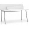 PLAN Kancelársky písací stôl SINGLE LAYERS, posuvná vrchná doska, s prepážkami, biela