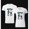 Párové tričká Mickey I s menami Tričko pánske - veľkosť: XXXL, Tričko dámske - veľkosť: XS, Tričko pre páry - farba: Biela