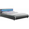 Tempo Kondela Manželská posteľ s, RGB LED osvetlením, sivá, 180x200, DULCEA