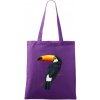 Tukan kreslený - Taška bavlnená - 42 x 38 cm ( Fialová )