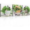 Obraz do kuchyne plátno byliny korenie triptych 3D