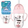 Canpol Babies nevylievací hrnček so slamkou a závažím Exotic Panda ružový 270 ml