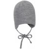 STERNTALER Čiapka na zaväzovanie vlnená podšitá MERINO silver melange uni 39 cm -3-4 m