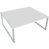 Pracovný stôl UNI O, 180x75,5x160 cm, biela/sivá