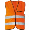 Vesta reflexná s potlačou SECURITY - oranžová