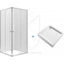 KOLO First štvorcový sprchovací kút 80 cm, vr. vaničky, číre sklo ZKDK80222003Z1