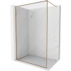 Mexen Kioto-F sprchová stena Walk-in s rámom 130 x 202 cm, transparentná 8 mm, brúsená meď - 800-130-104-65-00