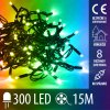 Vianočná led svetelná reťaz vonkajšia - na spájanie + programator - 300led - 15m Multicolour