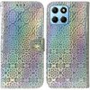 Peňaženkové kožené puzdro Colorful na Honor X8 5G/X6 - Strieborná
