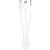 AppleMix Hudobný kábel 3v1 - USB-C / Lightning / 3,5 mm jack na 3,5 mm jack - 1,2 m - biely