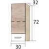 Nábytek PEGAS s.r.o. Kuchyňská horní skříňka - ECONO 30G, Dub sonoma/San Remo/Bílá