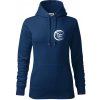 Volejbal lopta prso - Mikina dámská Cape s kapucí - 2XL ( Polnočná modrá )
