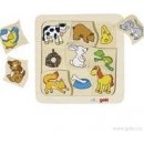 Drevená hračka Goki vkladacie puzzle čo zvieratká jedia