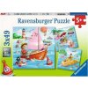 Ravensburger Puzzle - Zvířátka a vodní plavidla 3x49 dílků