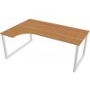 Hobis Pracovný stôl UNI O, ergo, pravý, 180x75,5x120 cm, jelša/biela