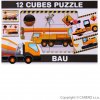 Skladacie obrázkové kocky 12 ks stavebné stroje