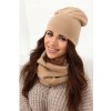 Fashionweek Dámska Súprava teplý pohodlný dámsky set dámska čiapka a šál cashmere touch S2468 Farba: Béžový, Veľkosť: Universal