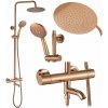 Rea Lungo Diamond, sprchový set s termostatom, medená lesklá, REA-P3300