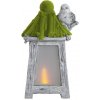 MagicHome Dekorácia Lampáš s vtáčikom solar LED keramika 26x20x45 cm