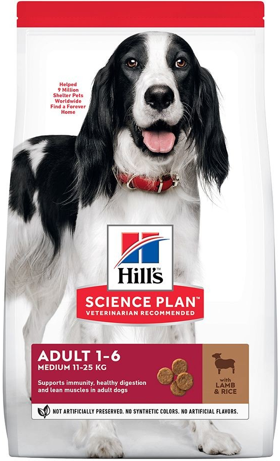 Hill’s Science Plan Adult 1-6 Medium jahňacie & ryža 18 kg