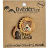 Dvěděti Dřevěná magnetka velká Lev