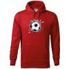 Futbalová lopta v triku - Mikina pánska Cape s kapucňou - 2XL ( Červená )