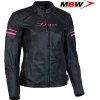 MBW PINKY - dámská černo-růžová kožená moto bunda - 42 - doprava zdarma