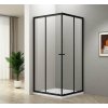 Aqualine Aqualine, AGGA BLACK štvorcová sprchová zástena 900x900mm, číre sklo, BLF909