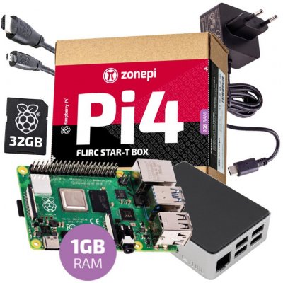 Zonepi Raspberry Pi 4B 1GB Flirc box + 32GB microSD + príslušenstvo